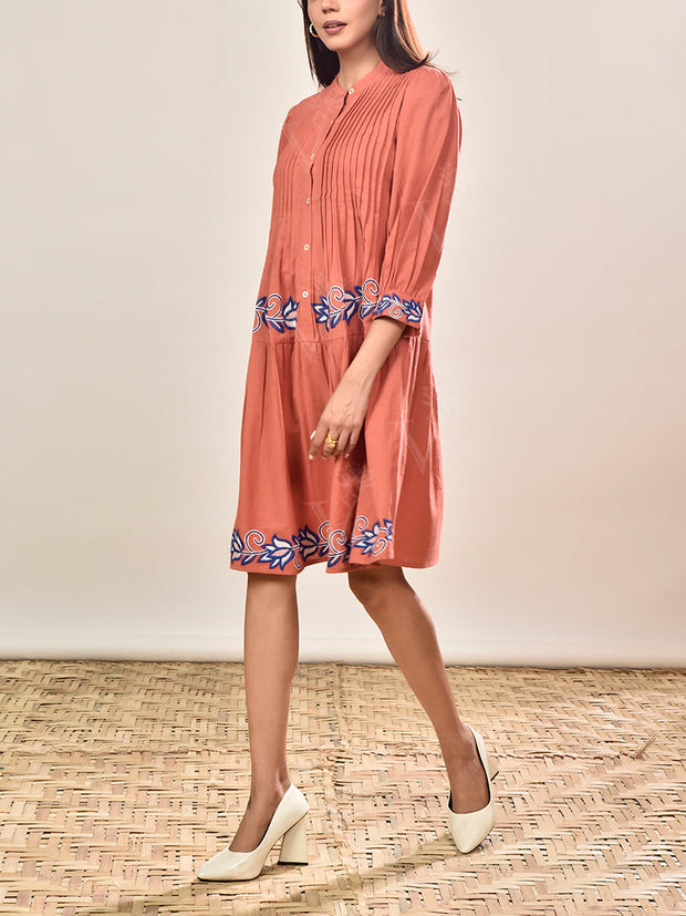 Rust Orange Cotton Dress