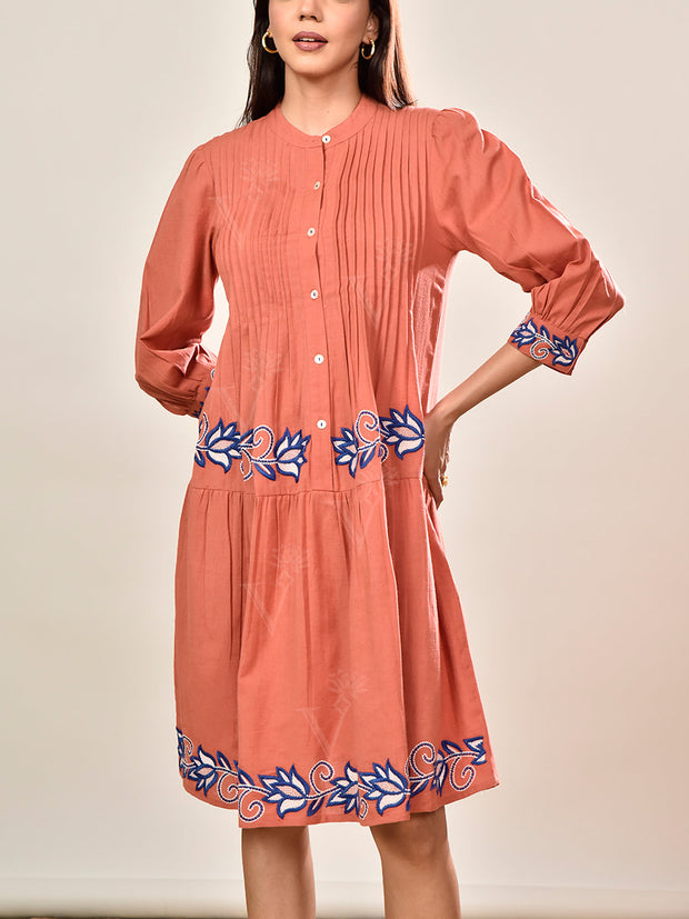 Rust Orange Cotton Dress