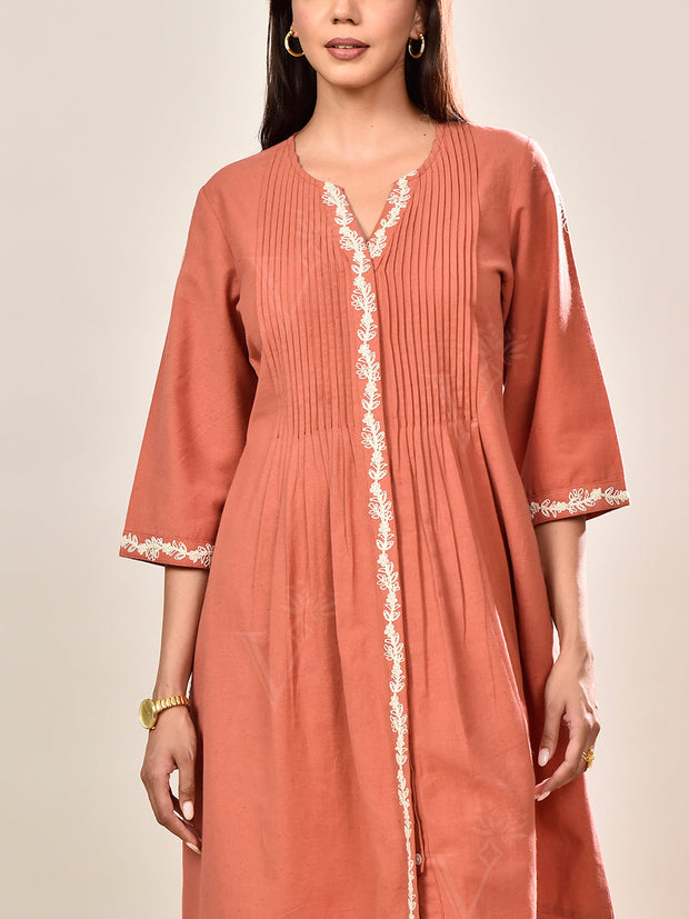 Rust Orange Cotton Dress