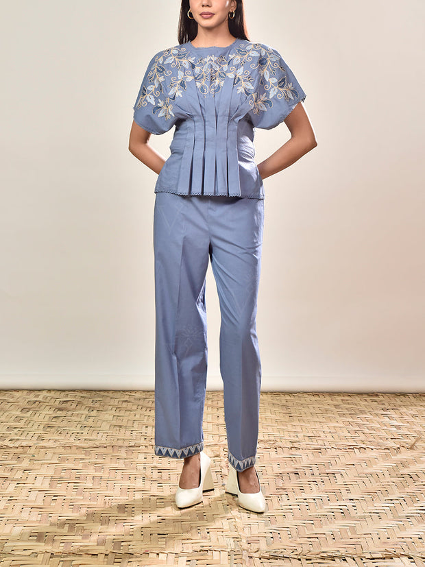 Blue Cotton Co-ord Set