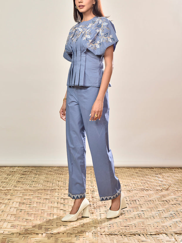 Blue Cotton Co-ord Set
