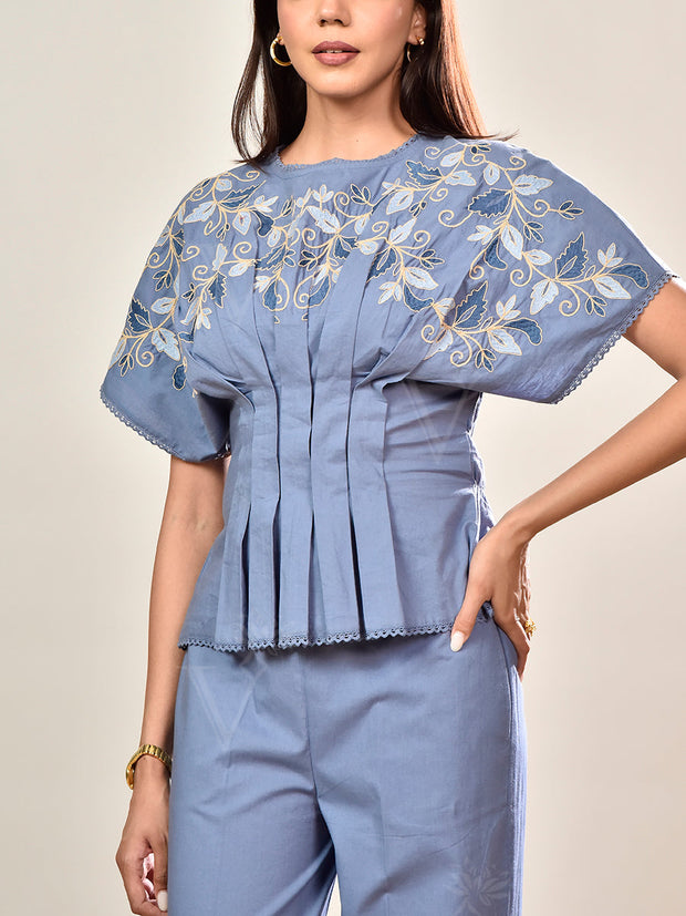 Blue Cotton Co-ord Set