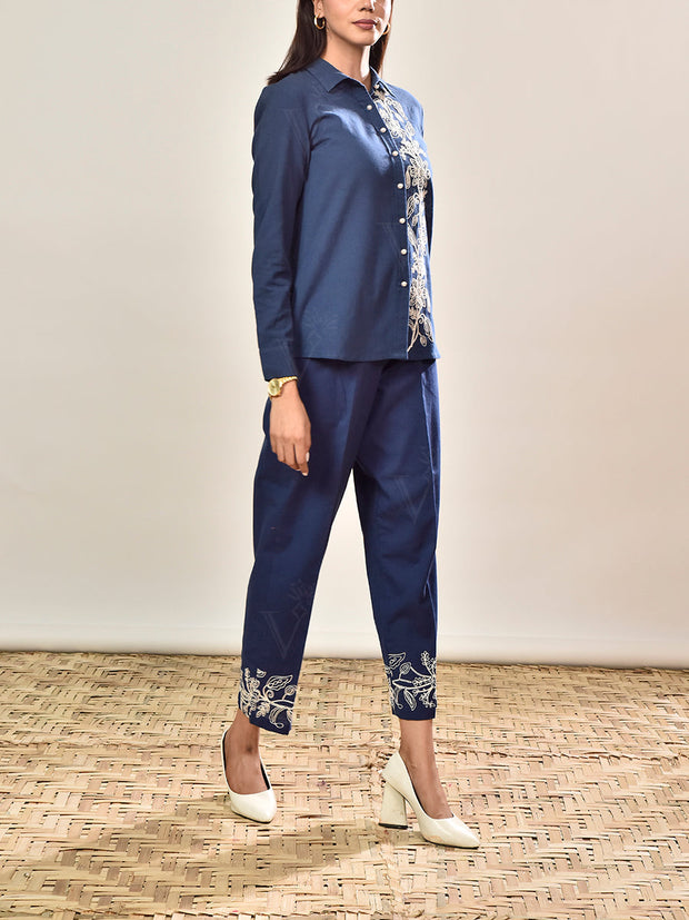 Blue Cotton Co-ord Set