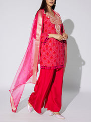 Pink Embroidered Georgette Suit