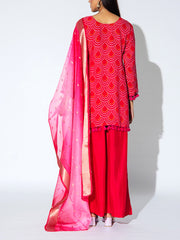 Pink Embroidered Georgette Suit