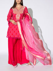 Pink Embroidered Georgette Suit