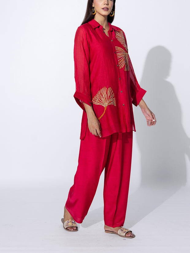 Pink Embroidered Co-ord Set