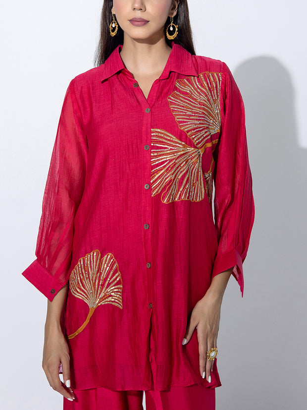 Pink Embroidered Co-ord Set