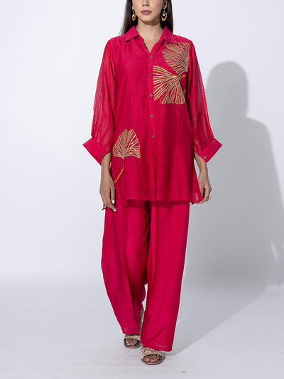 Pink Embroidered Co-ord Set