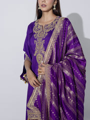 Violet Embriodered Sharara Set