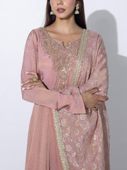 Light Pink  Tissue Embroidered Gown