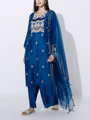 Indigo Blue Embroidered Suit Set