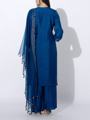 Indigo Blue Embroidered Suit Set