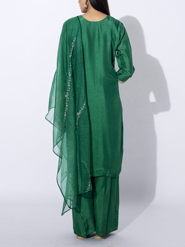 Green Embroidered Suit Set