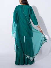 Green Embroidered Suit Set