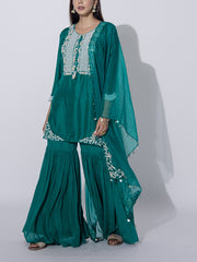 Green Embroidered Suit Set