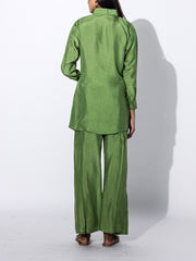Sage Green Embroidered Top and Pant Set