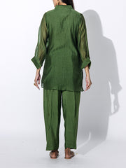 Olive Green Embroidered Co-ord Set