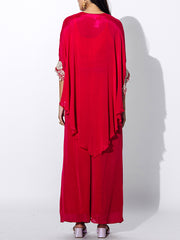 Pink Emroidered Cape and Palazzo Set