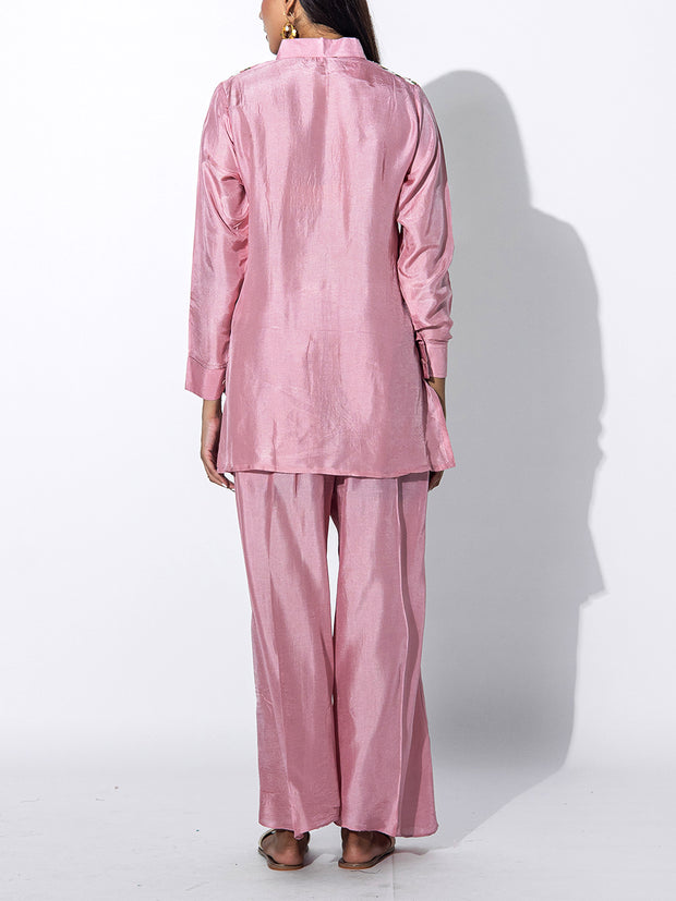Peach Embroidered Top and Pant Set