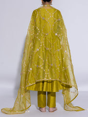 Mehendi Green Vasansi Silk Suit Set