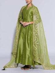 Dark Green Vasansi Silk Suit Set