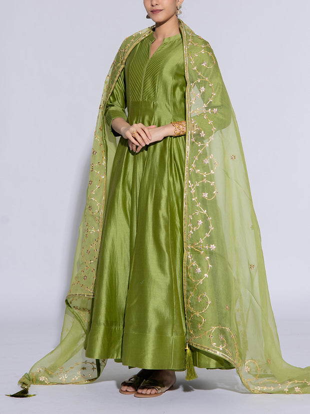 Dark Green Vasansi Silk Suit Set