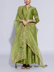 Dark Green Vasansi Silk Suit Set