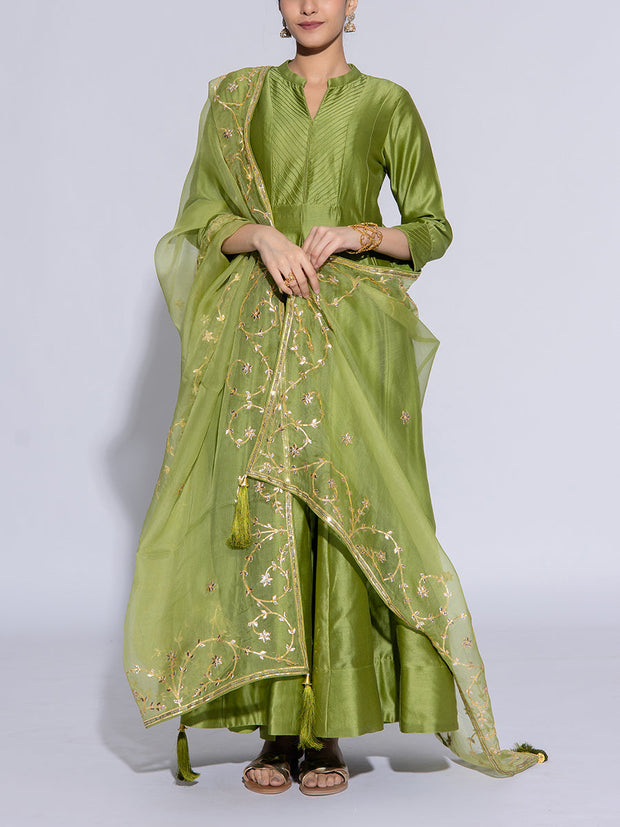 Dark Green Vasansi Silk Suit Set