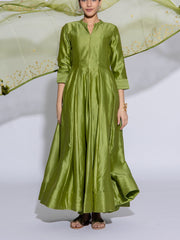 Dark Green Vasansi Silk Suit Set