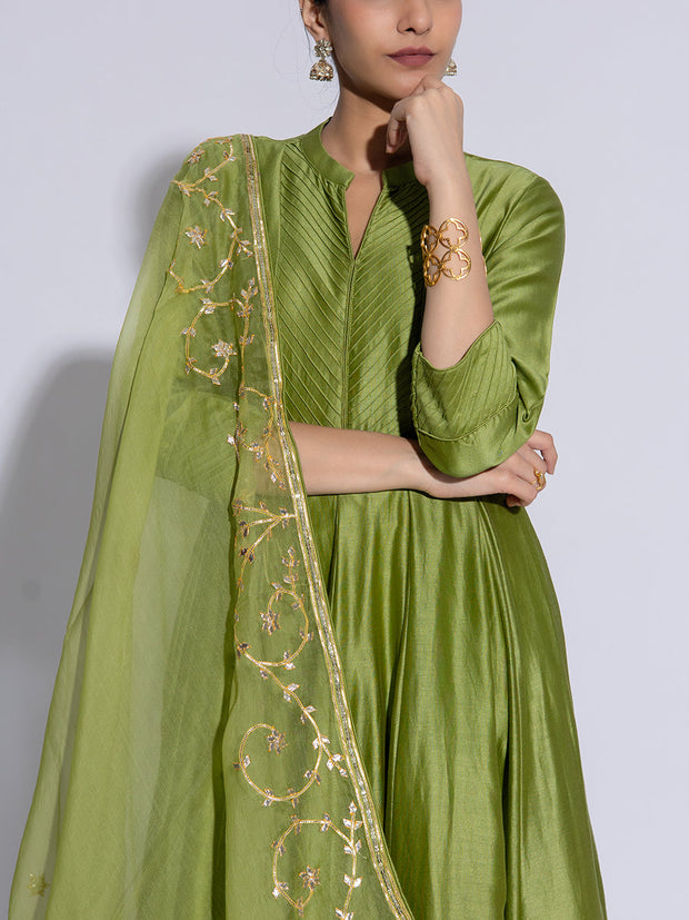 Dark Green Vasansi Silk Suit Set