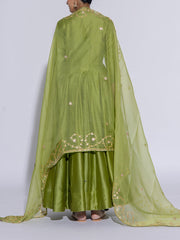 Dark Green Vasansi Silk Suit Set