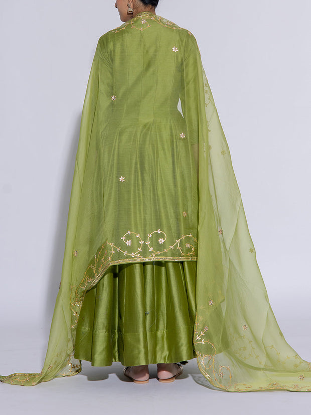 Dark Green Vasansi Silk Suit Set