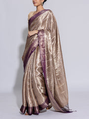 Golden Blue Banarasi Tissue Saree