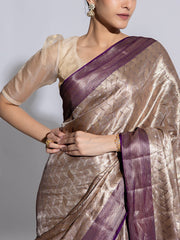Golden Blue Banarasi Tissue Saree