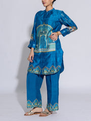 Blue Vasansi Silk Printed Co-Ord Set