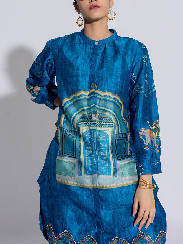 Blue Vasansi Silk Printed Co-Ord Set