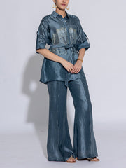 Grey Vasansi Silk Co-Ord Set