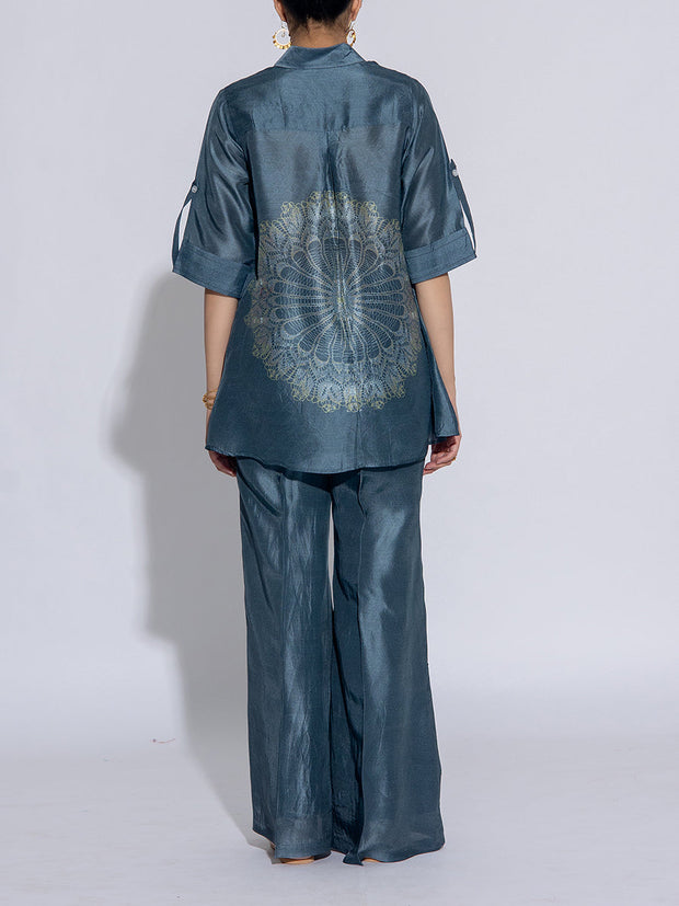 Grey Vasansi Silk Co-Ord Set