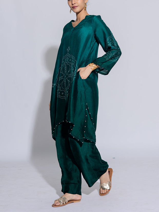 Green Vasansi Silk Co-Ord Set