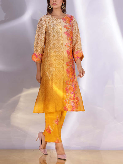 Mustard Vasansi Silk Kurta Set