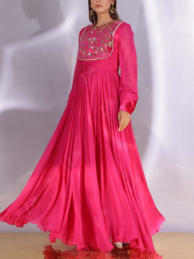 Pink Georgette Gown