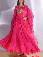 Pink Georgette Gown