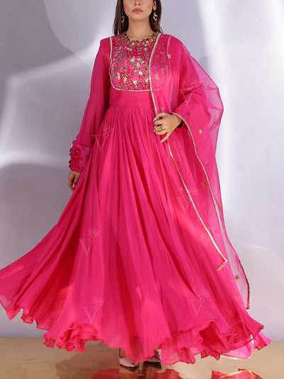 Pink Georgette Gown