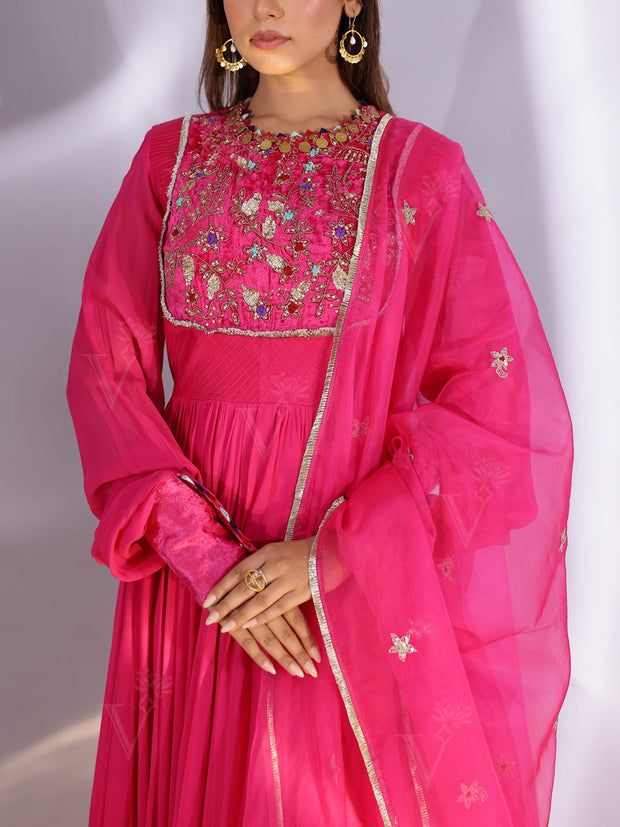Pink Georgette Gown