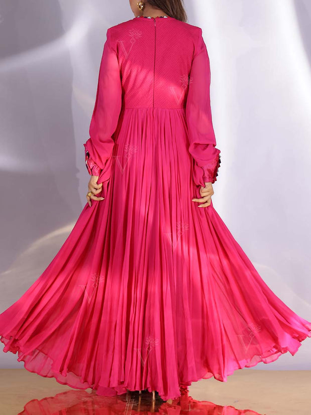 Pink Georgette Gown