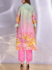 Green and Pink  Vasansi Silk Kurta Set