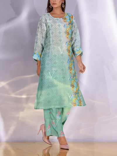 Mint Green  Vasansi Silk Kurta Set