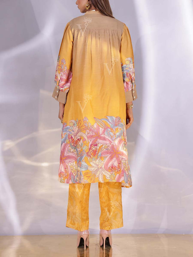 Mustard Vasansi Silk Kurta Set