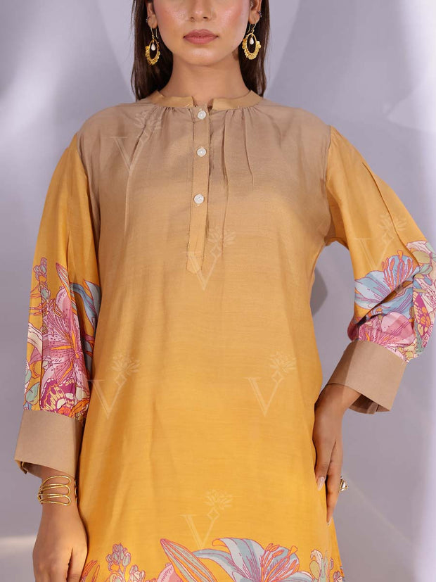 Mustard Vasansi Silk Kurta Set